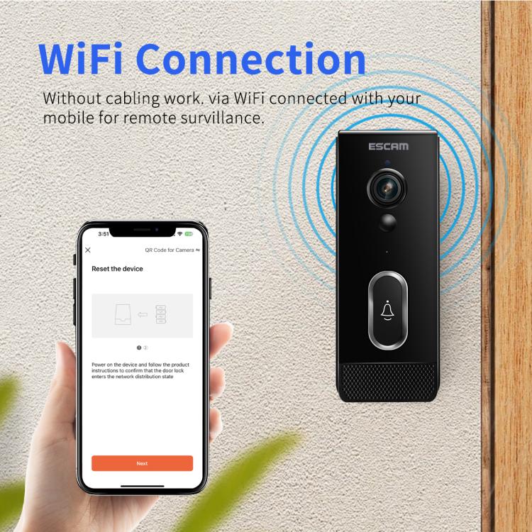 ESCAM V5 TUYA 1080P Intelligent Two-Way Voice Night Vision Wireless Doorbell, V5 ESCAM V5 TUYA 1080P Intelligent Two-Way Voice Night Vision Wireless Doorbell, V5